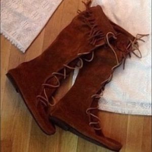 Minnetonka Moccasin Fringe Tall Boots